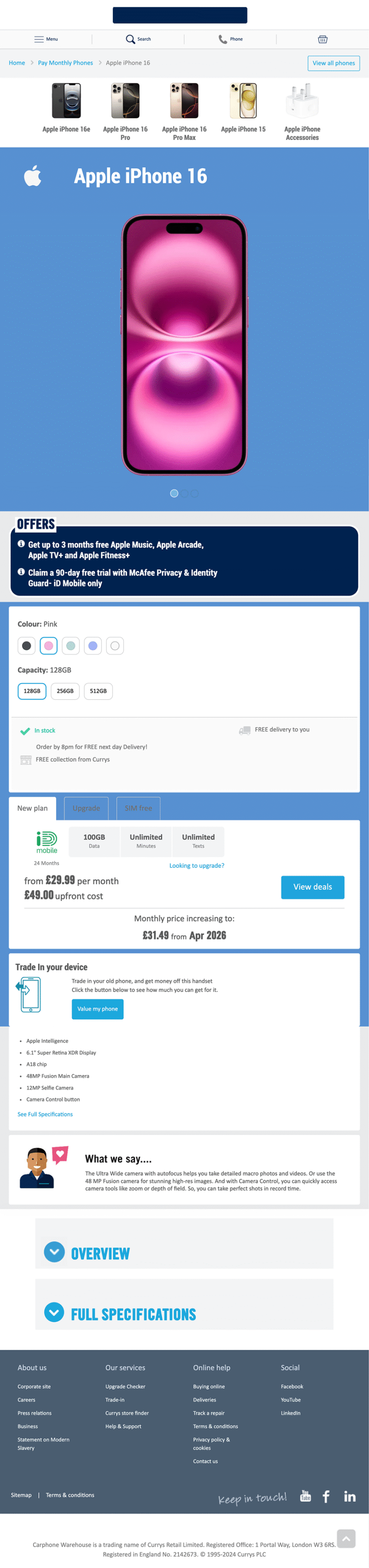 "Product detail page before applying the design system, showing inconsistent typography, uneven spacing, unstructured layout, and an outdated colour scheme.
